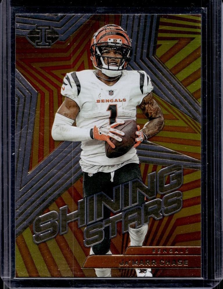JA'MARR CHASE 2023 PANINI ILLUSIONS SHINING STARS INSERT: NEAR MINT OR BETTER CONDITION