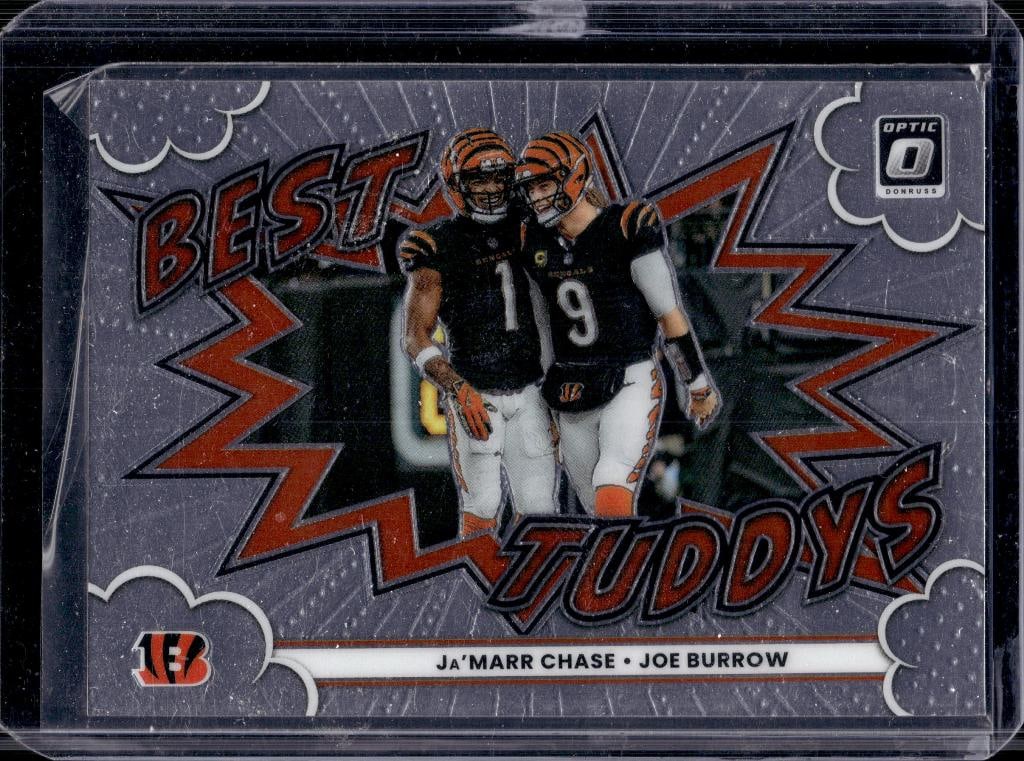 JOE BURROW JA'MARR CHASE PANINI OPTIC BEST TUDDYS INSERT: NEAR MINT OR BETTER CONDITION