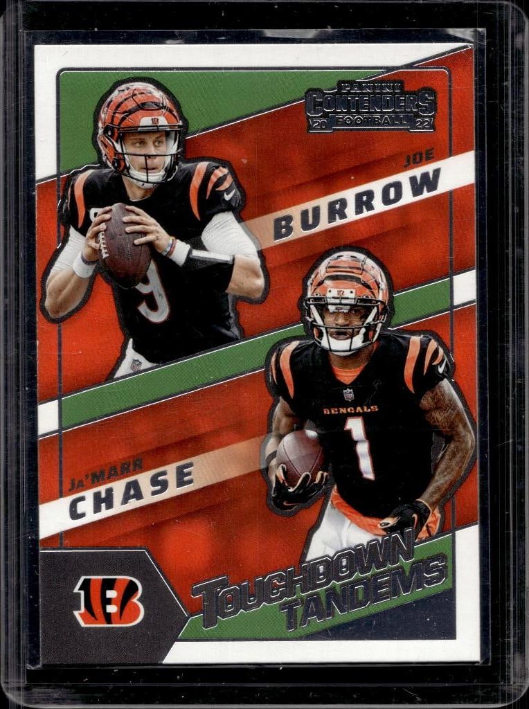 JOE BURROW JA'MARR CHASE 2022 PANINI CONTENDERS TOUCHDOWN TANDEMS: NEAR MINT OR BETTER CONDITION