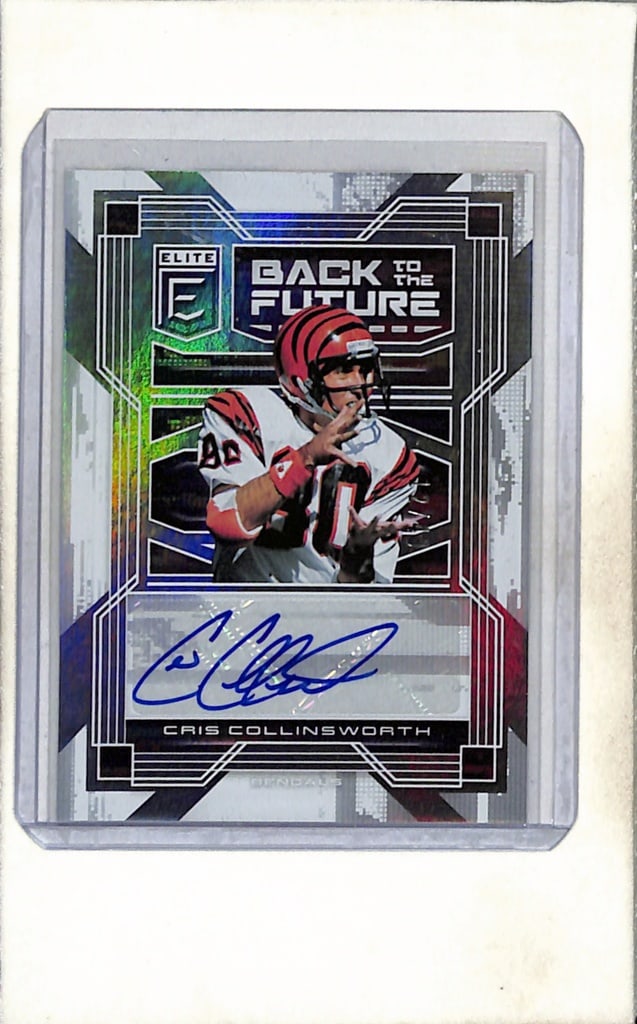 CRIS COLLINSWORTH 2021 PANINI ELITE BACK TO THE FUTURE AUTOGRAPH CARD: 12/49. NEAR MINT OR BETTER CONDITION