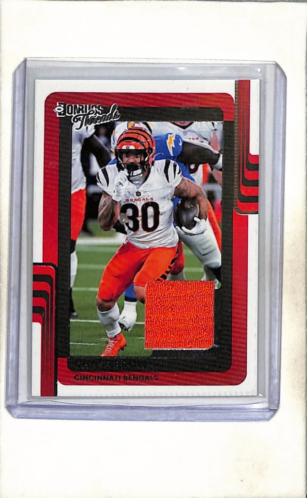 CHASE BROWN 2025 DONRUSS THREADS GAME USED ORANGE JERSEY CARD: NEAR MINT OR BETTER CONDITION