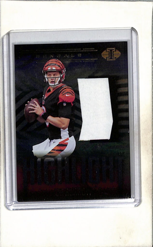 JOE BURROW 2021 PANINI ILLUSIONS GAME USED JERSEY PATCH CARD: NEAR MINT OR BETTER CONDITION