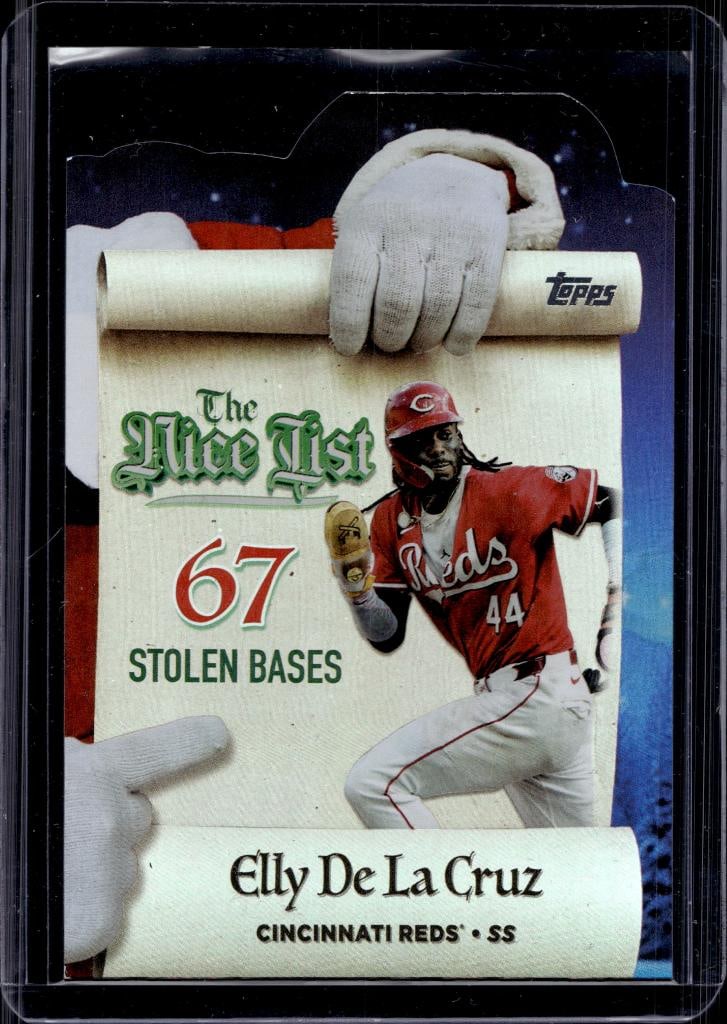 ELLY DE LA CRUZ 2025 TOPPS HOLIDAY THE NICE LIST INSERT: NEAR MINT OR BETTER CONDITION