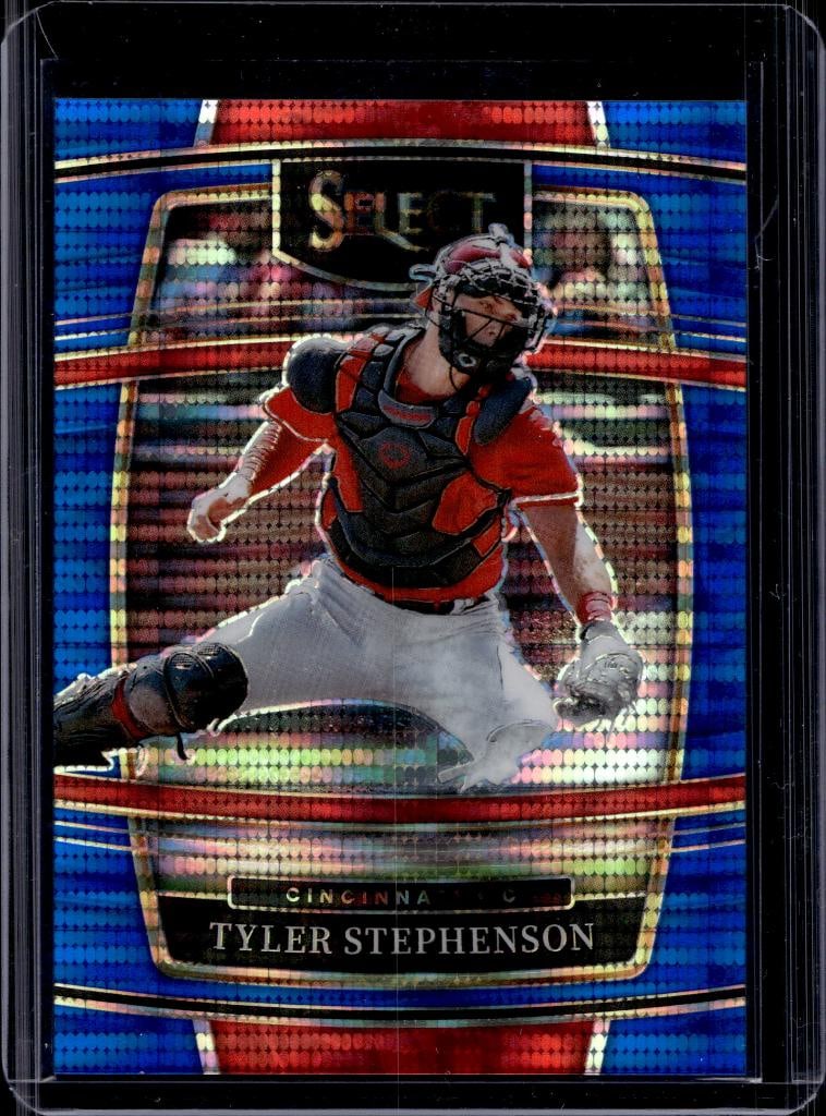 TYLER STEPHENSON 2022 PANINI SELECT HYPER BLUE PRIZM SSP: 1/9. NEAR MINT OR BETTER CONDITION