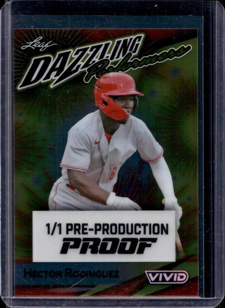 HECTOR RODRIGUEZ 2024 LEAF DAZZLING PRE-PRODUCTION PROOF ROOKIE CARD: 1/1. NEAR MINT OR BETTER CONDITION