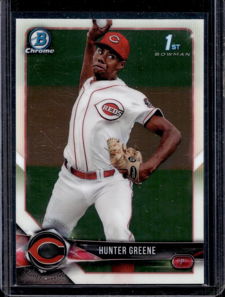 HUNTER GREENE 2018 BOWMAN CHROME 1ST ROOKIE CARD: NEAR MINT OR BETTER CONDITION