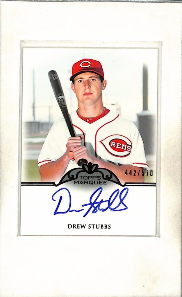DREW STUBBS 2011 TOPPS MARQUEE AUTOGRAPH CARD: 442/570. NEAR MINT OR BETTER CONDITION