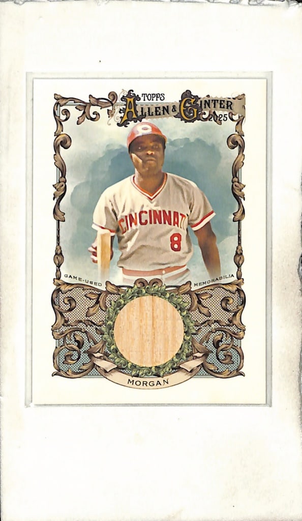 JOE MORGAN 2025 TOPPS ALLEN & GINTER GAME USED BAT CARD: NEAR MINT OR BETTER CONDITION