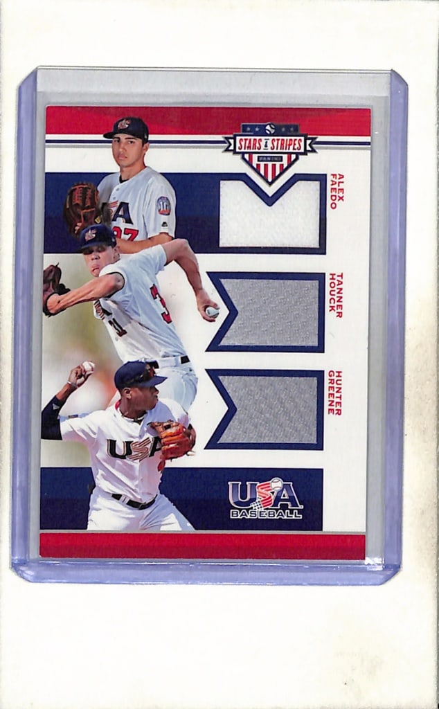HUNTER GREENE FAEDO HOUCK 2017 PANINI USA TRIPLE GAME USED JERSEY ROOKIE (1 of 1)