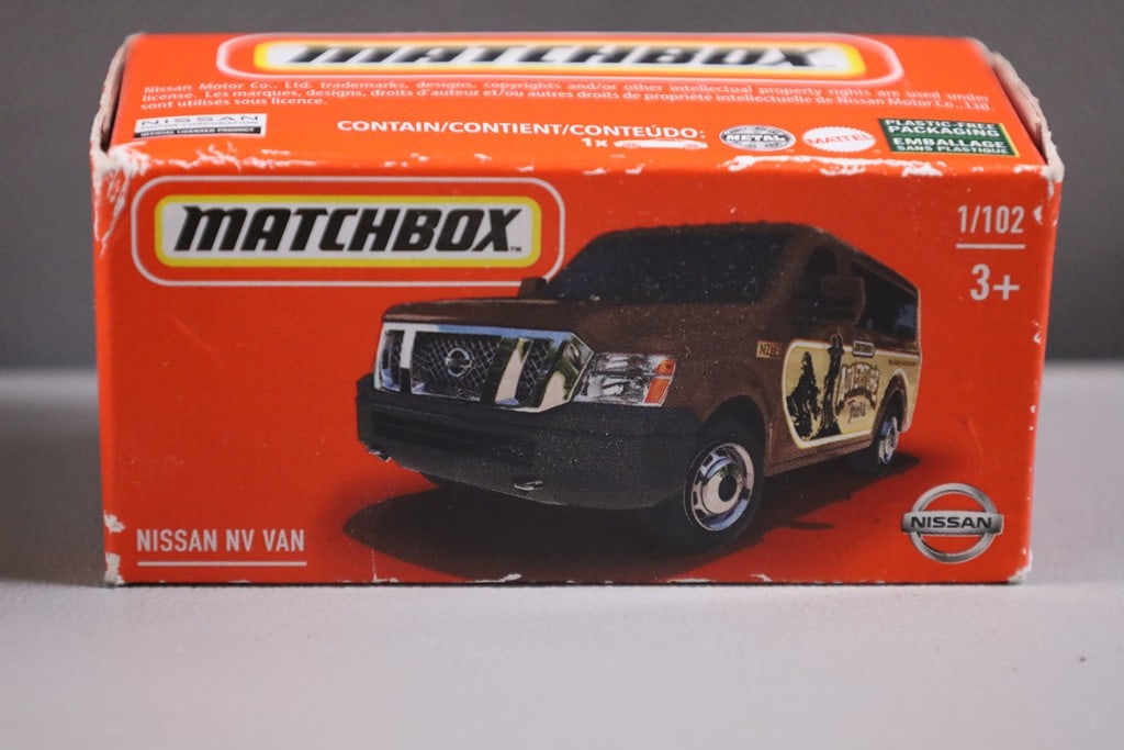 MATCHBOX CAR: A MATCHBOX NISSAN VAN. NEW BUT BOX/PACKAGE MIGHT HAVE CONDITION ISSUES.