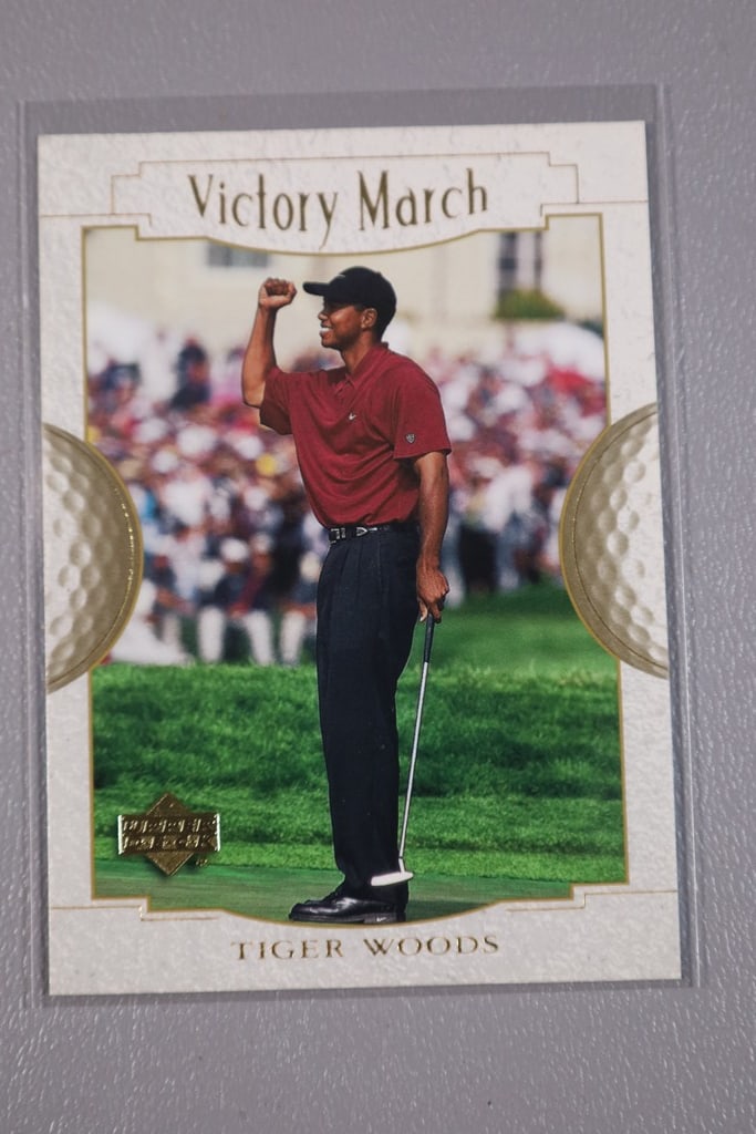 TIGER WOODS ROOKIE: A 2001 UPPER DECK VICTORY MARCH ROOKIE. NEAR MINT OR BETTER CONDITION.
