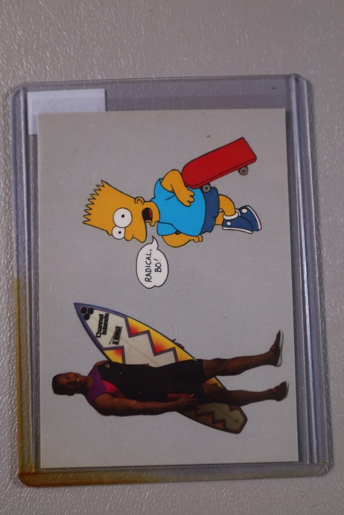 BO JACKSON CARD: A BO JACKSON BART SIMPSON BRODER'S CARD. NEAR MINT OR BETTER CONDITION.
