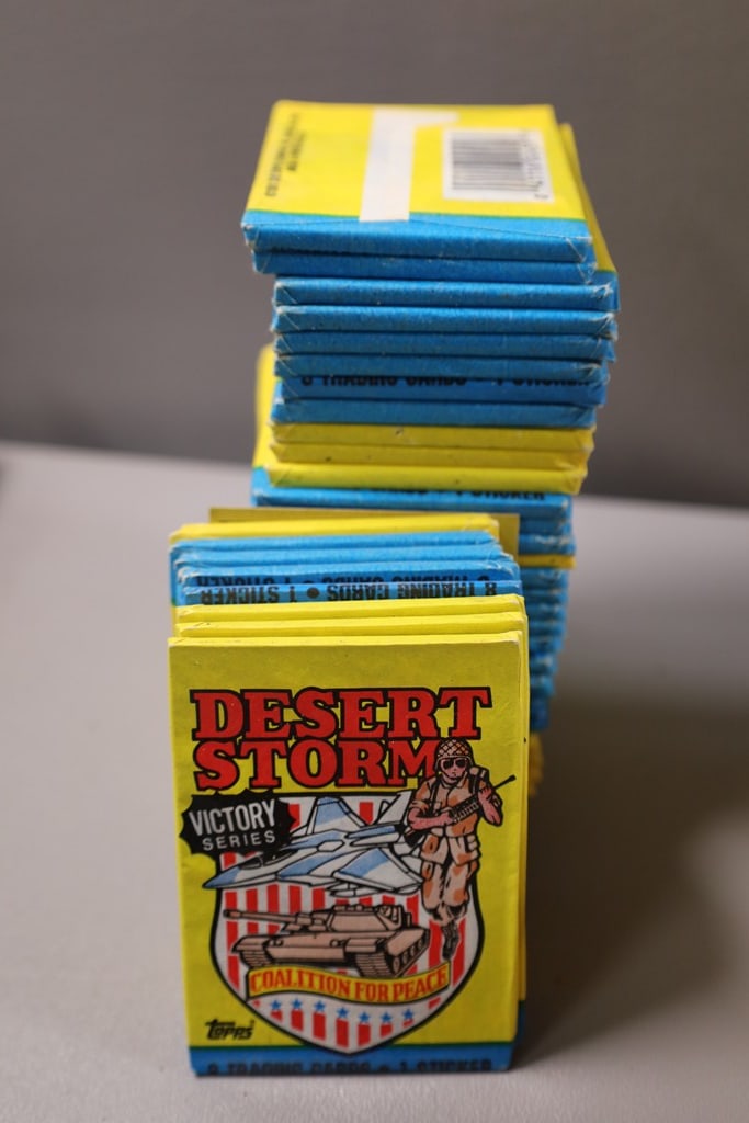 DESERT STORM: A GROUP OF 38 TOPPS DESERT SOTRM TRADING CARD PACKS