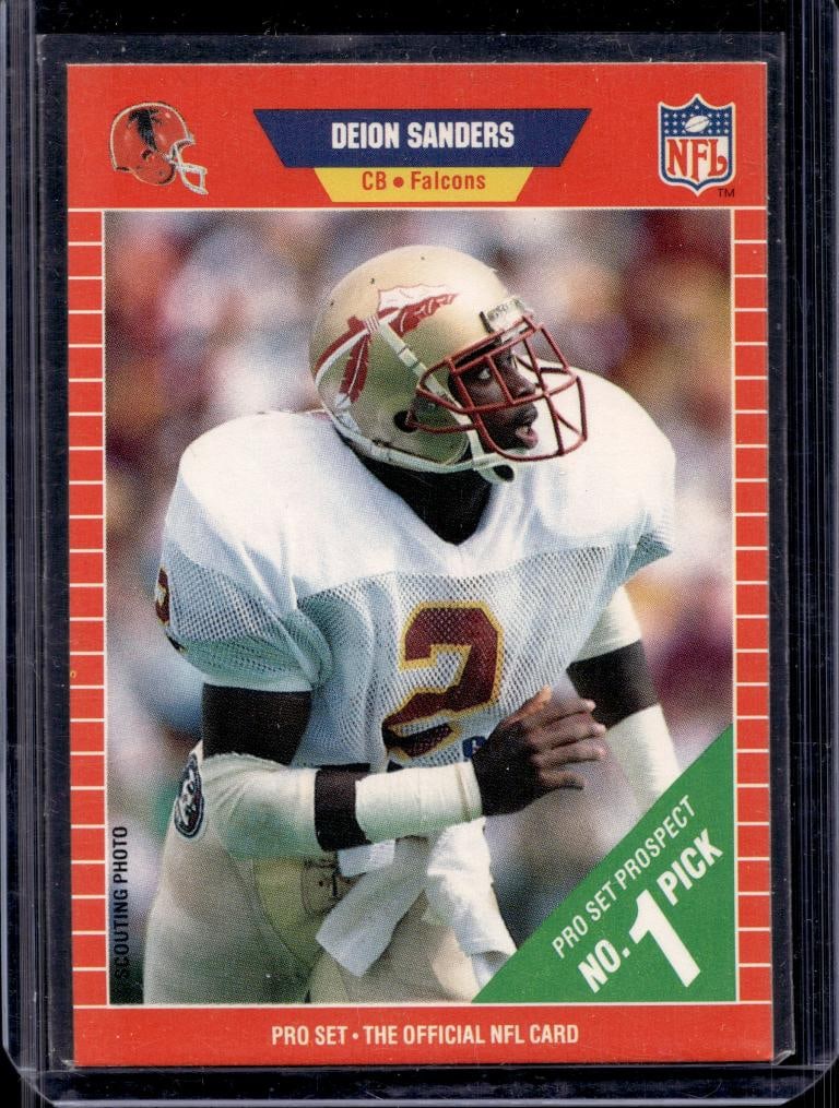 DEION SANDERS 1989 PRO SET ROOKIE CARD: NEAR MINT OR BETTER CONDITION