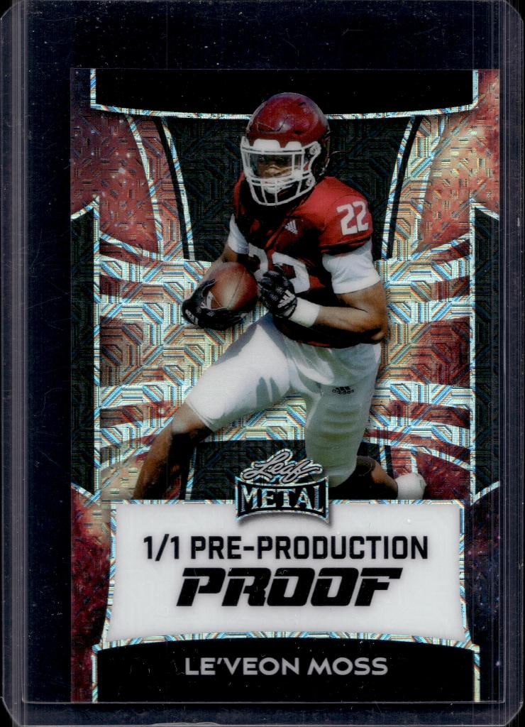 LE'VEON MOSS 2025 LEAF METAL PRE-PRODUCTION PROOF ROOKIE CARD: 1/1. NEAR MINT OR BETTER CONDITION