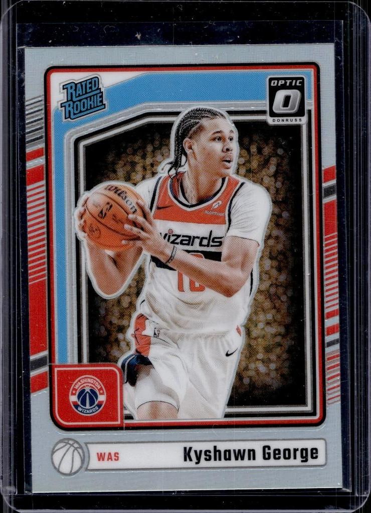 KYSHOWN GEORGE 2024-25 PANINI OPTIC SILVER PRIZM ROOKIE CARD: NEAR MINT OR BETTER CONDITION