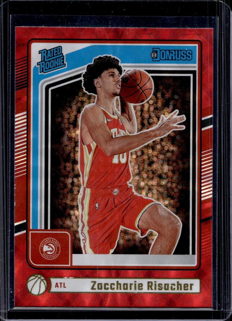 ZACCHARIE RISACHER 2024-25 DONRUSS RED LAZER PARALLEL COLOR MATCH ROOKIE CARD: NEAR MINT OR BETTER CONDITION