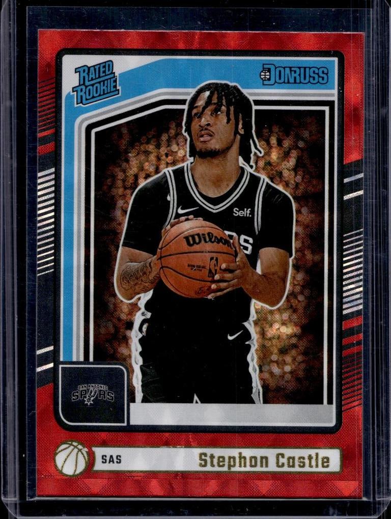 STEPHON CASTLE 2024-25 DONRUSS RED LAZER PARALLEL ROOKIE CARD: NEAR MINT OR BETTER CONDITION