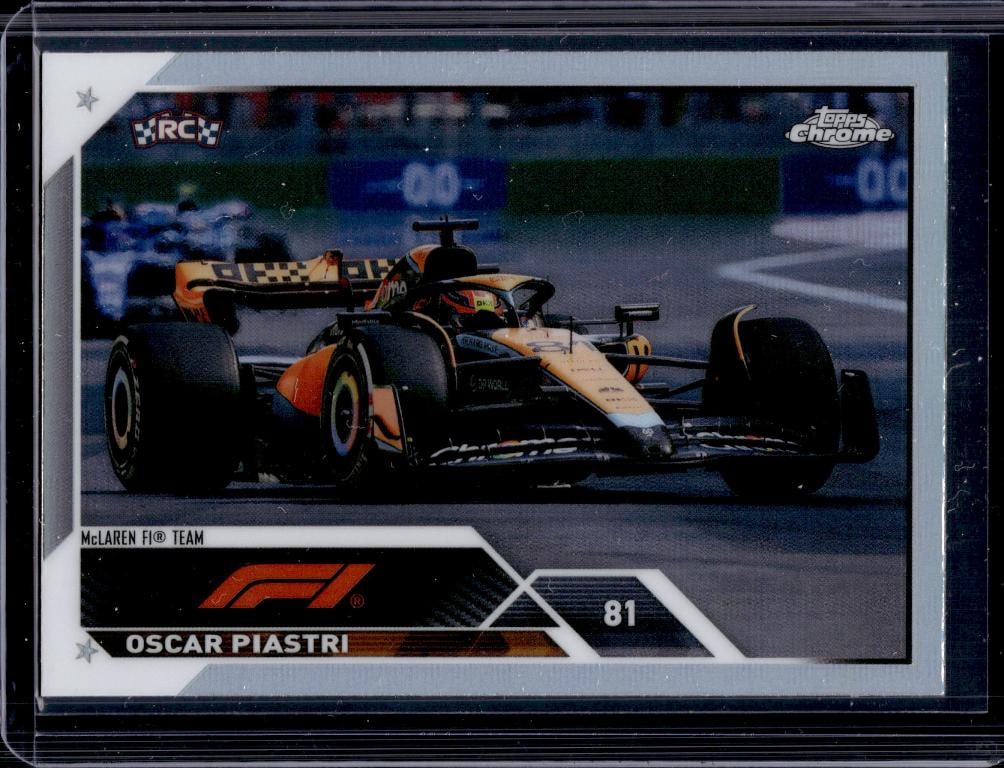 OSCAR PIASTRI 2023 TOPPS CHROME F1 REFRACTOR ROOKIE CARD: NEAR MINT OR BETTER CONDITION