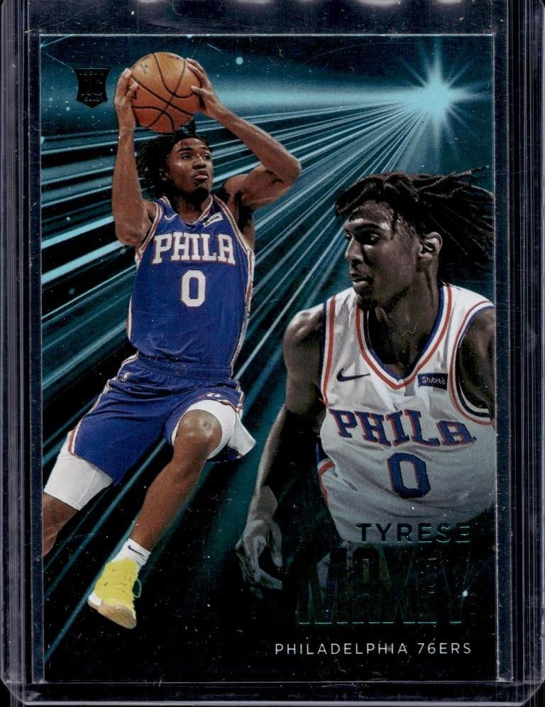 TYRESE MAXEY 2020-21 PANINI ESSENTIALS TEAL FOIL PARALLEL ROOKIE CARD: NEAR MINT OR BETTER CONDITION