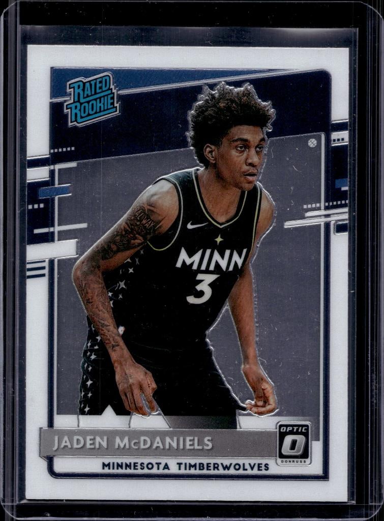 JADEN MCDANIELS 2020-21 PANINI OPTIC ROOKIE CARD: NEAR MINT OR BETTER CONDITION