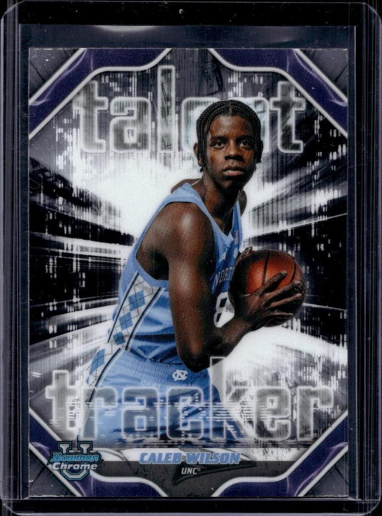 CALEB WILSON 2025-26 BOWMAN CHROME NIL TALENT TRACKER ROOKIE CARD: NEAR MINT OR BETTER CONDITION