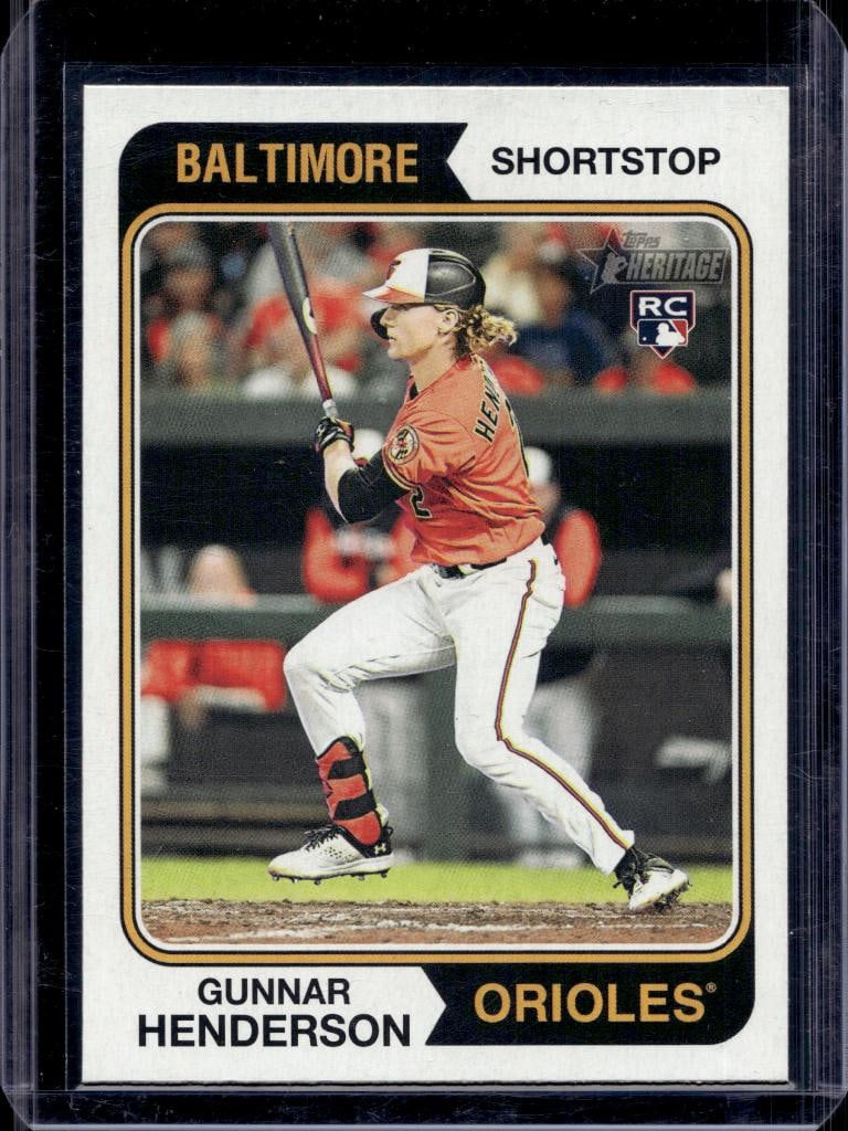 GUNNAR HENDERSON 2023 TOPPS HERITAGE ROOKIE CARD (1 of 1)