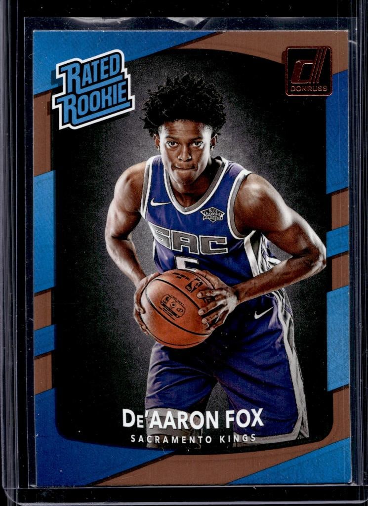 DE'AARON FOX 2017-18 DONRUSS ROOKIE CARD: NEAR MINT OR BETTER CONDITION