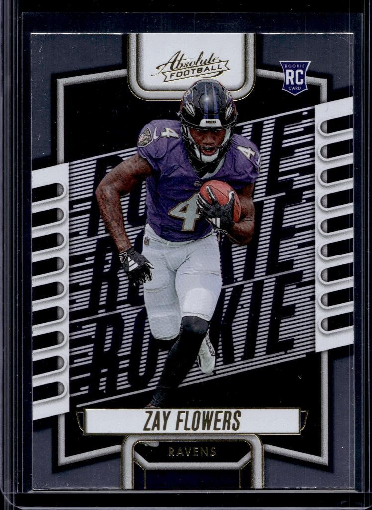 ZAY FLOWERS 2023 PANINI ABSOLUTE GOLD FOIL PARALLEL ROOKIE CARD (1 of 1)