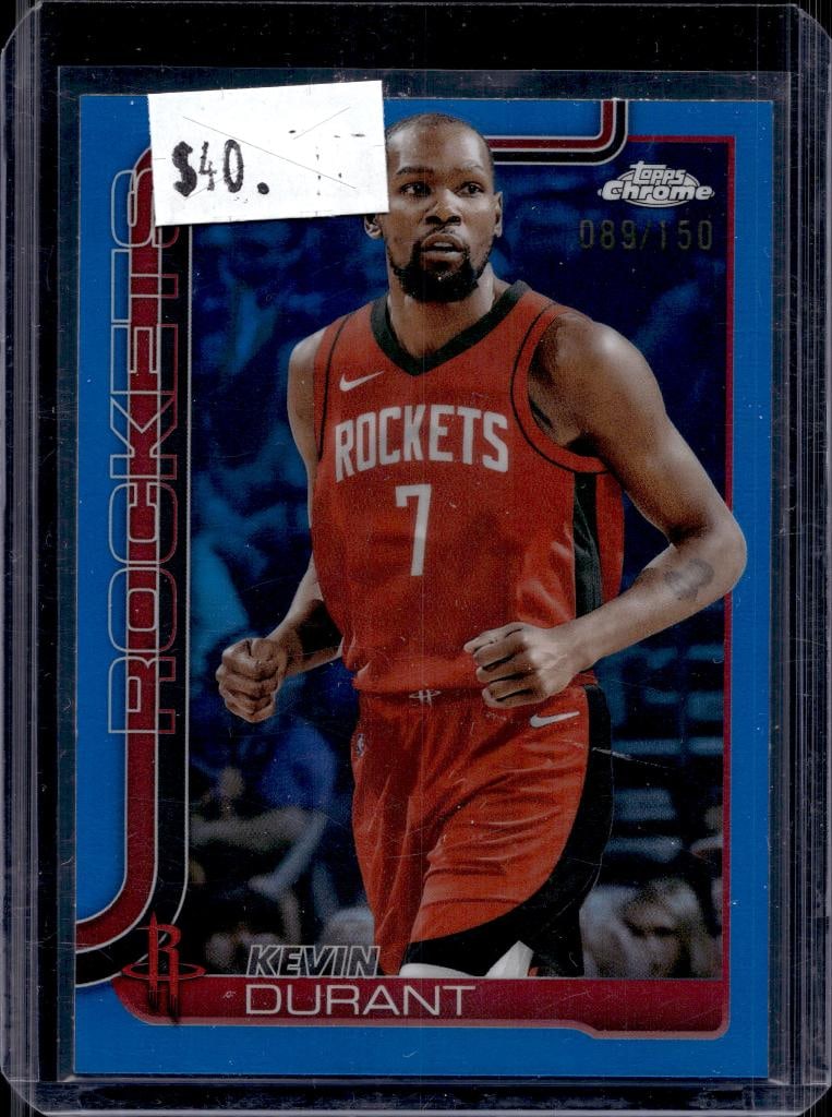 KEVIN DURANT 2025-26 TOPPS CHROME BLUE REFRACTOR: 89/150. NEAR MINT OR BETTER CONDITION