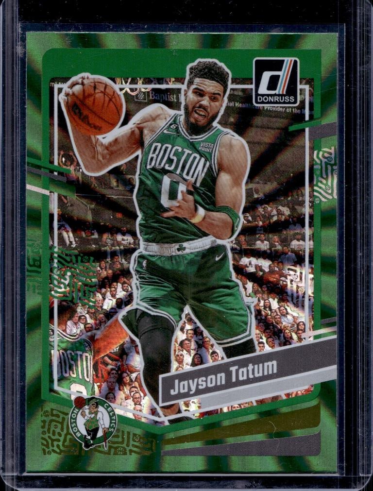 JAYSON TATUM 2023-24 DONRUSS GREEN FLOOD COLOR MATCH: NEAR MINT OR BETTER CONDITION