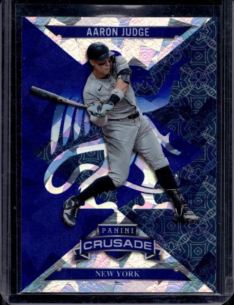 AARON JUDGE 2025 PANINI CRUSADE SILVER & BLUE PRIZM INSERT: NEAR MINT OR BETTER CONDITION