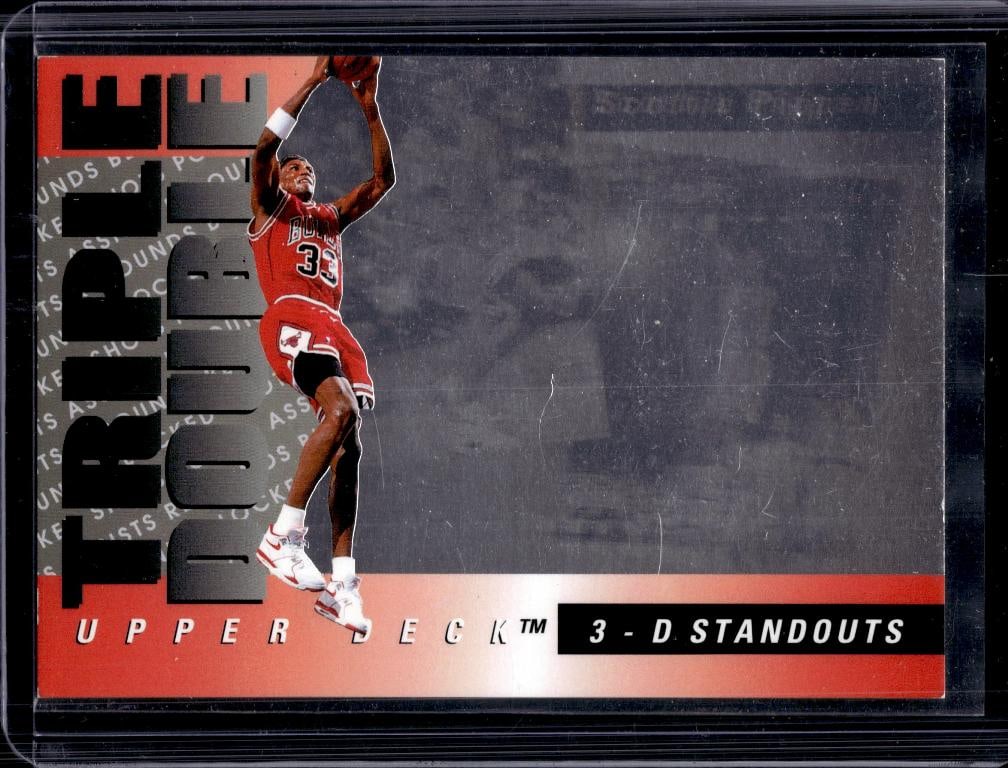 SCOTTIEPIPPEN 1993-94 UPPER DECK TRIPLE DOUBLE HOLOGRAM INSERT: NEAR MINT OR BETTER CONDITION