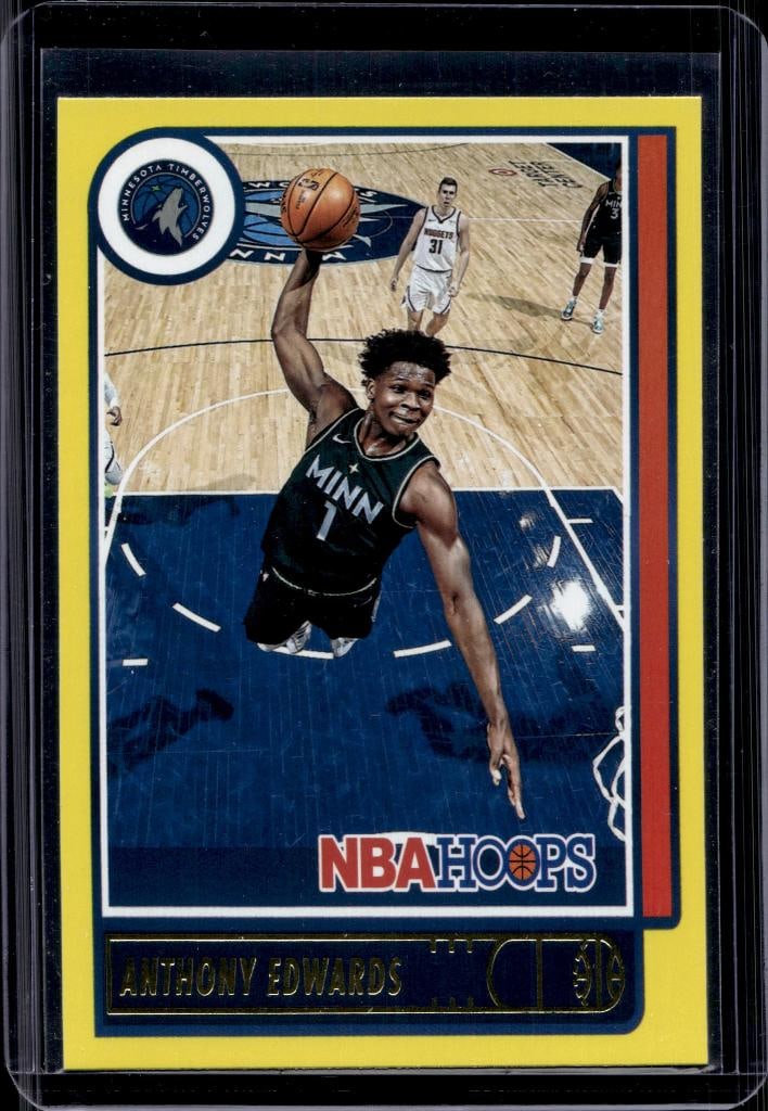ANTHONY EDWARDS 2021-22 HOOPS YELLOW BORDER PARALLEL: NEAR MINT OR BETTER CONDITION