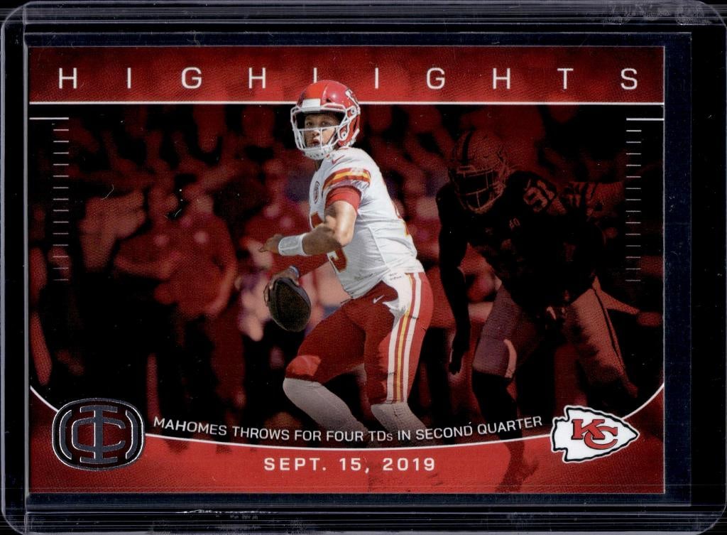 PATRICK MAHOMES 2025 PANINI ICONS HIGHLIGHTS 4 TD'S IN A QUARTER: NEAR MINT OR BETTER CONDITION