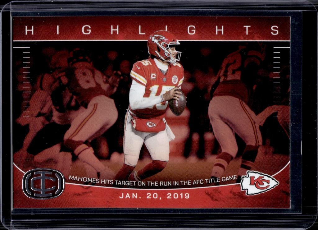 PATRICK MAHOMES 2025 PANINI ICONS HIGHLIGHTS AFC TITLE GAME: NEAR MINT OR BETTER CONDITION