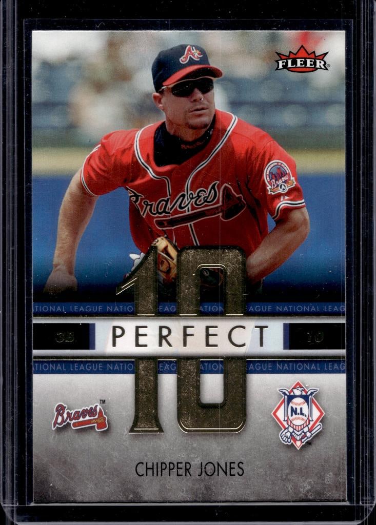 CHIPPER JONES 2007 FLEER PERFECT 10 INSERT: NEAR MINT OR BETTER CONDITION