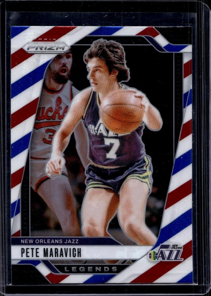 PETE MARAVICH 2024-25 PANINI PRIZM RED, WHITE & BLUE PRIZM: NEAR MINT OR BETTER CONDITION