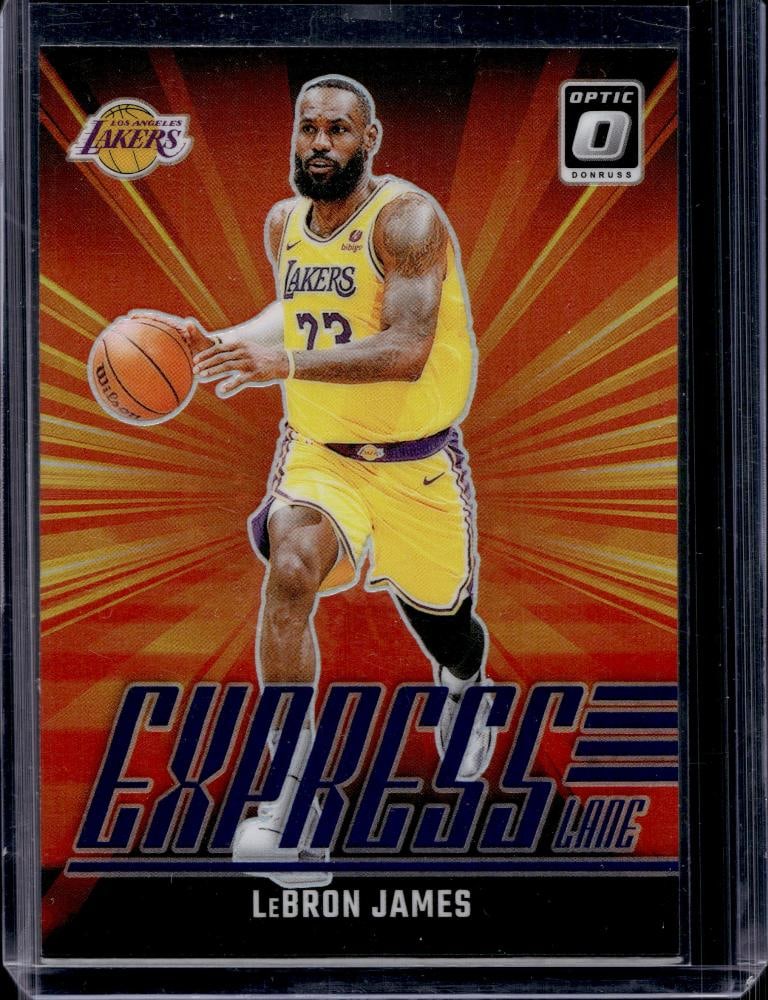 LEBRON JAMES 2024-25 PANINI OPTIC EXPRESS LANE PURPLE PRIZM COLOR MATCH: NEAR MINT OR BETTER CONDITION