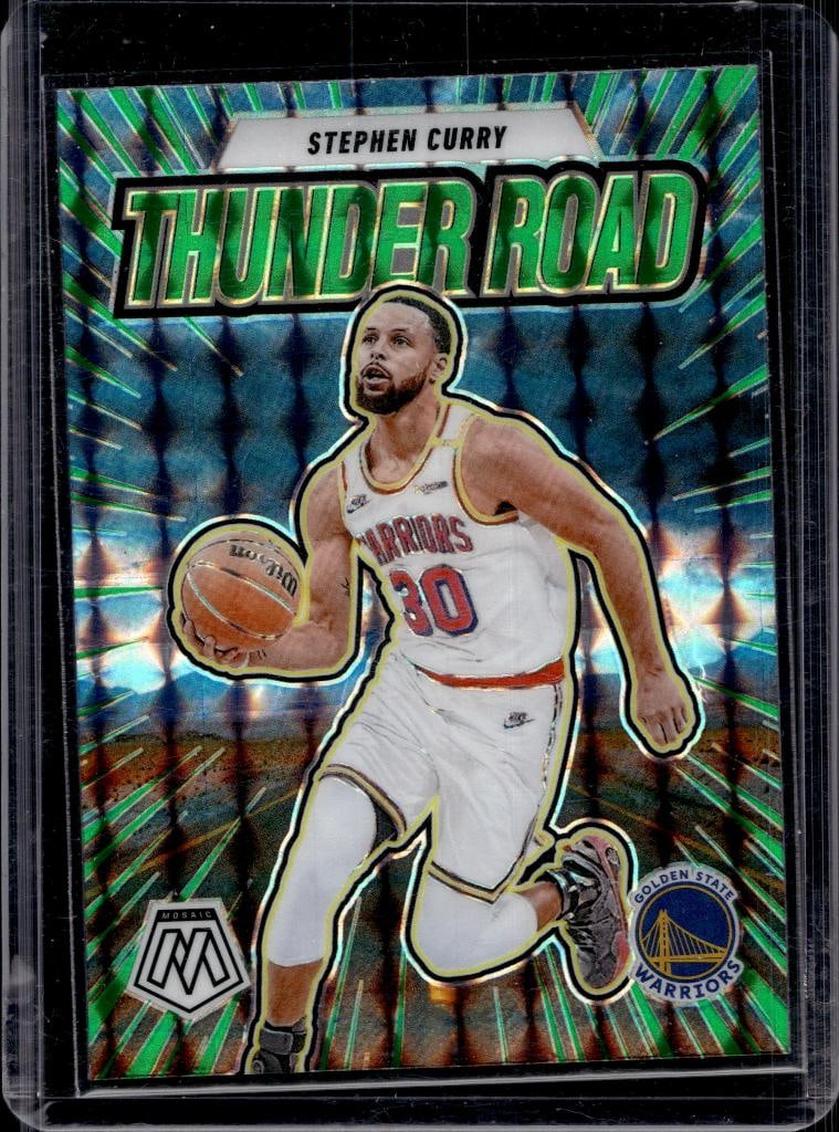 STEPHEN CURRY 2024-25 PANINI MOSAIC THUNDER ROAD GREEN PRIZM: NEAR MINT OR BETTER CONDITION