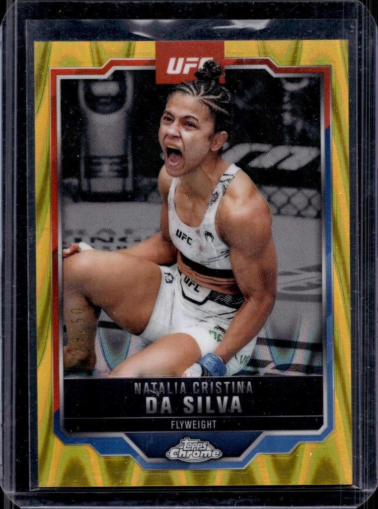 NATALIA CRISTINA DA SILVA 2025 TOPPS CHROME UFC GOLD WAVE REFRACTOR: 39/50. NEAR MINT OR BETTER CONDITION