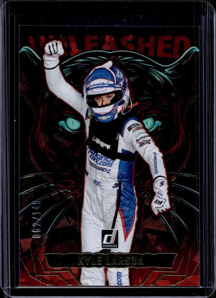 KYLE LARSON 2025 DONRUSS NASCAR UNLEASHED CRACKED ICE PARALLEL: 62/149. NEAR MINT OR BETTER CONDITION