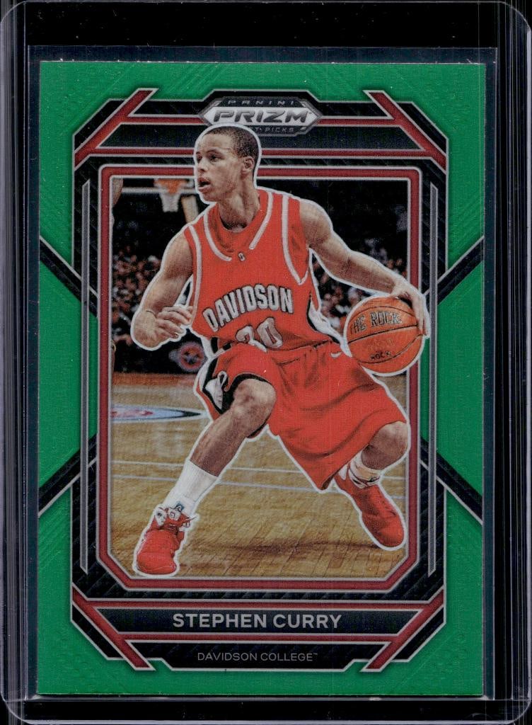 STEPHEN CURRY 2023 PANINI PRIZM DRAFT GREEN PRIZM: NEAR MINT OR BETTER CONDITION