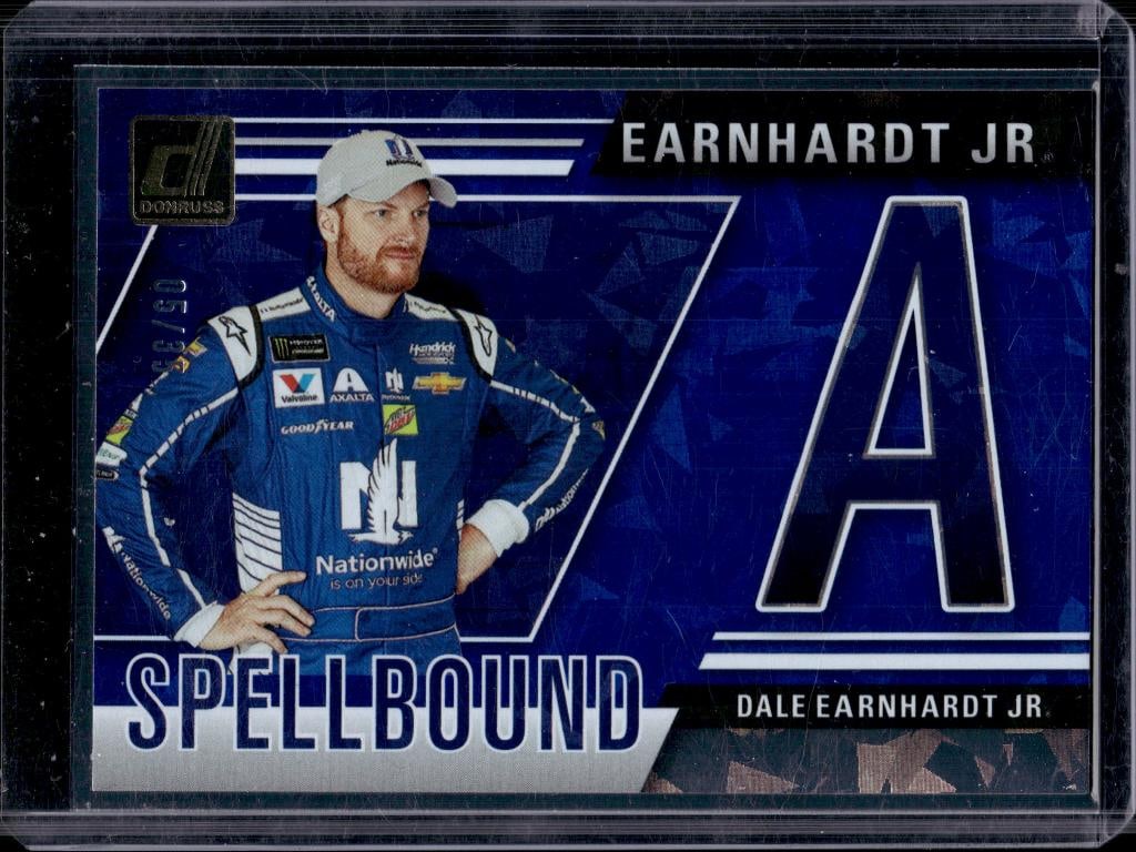DALE EARNHARDT JR 2025 DONRUSS SPELLBOUD CRACKED ICE COLOR MATCH: 5/35. NEAR MINT OR BETTER CONDITION