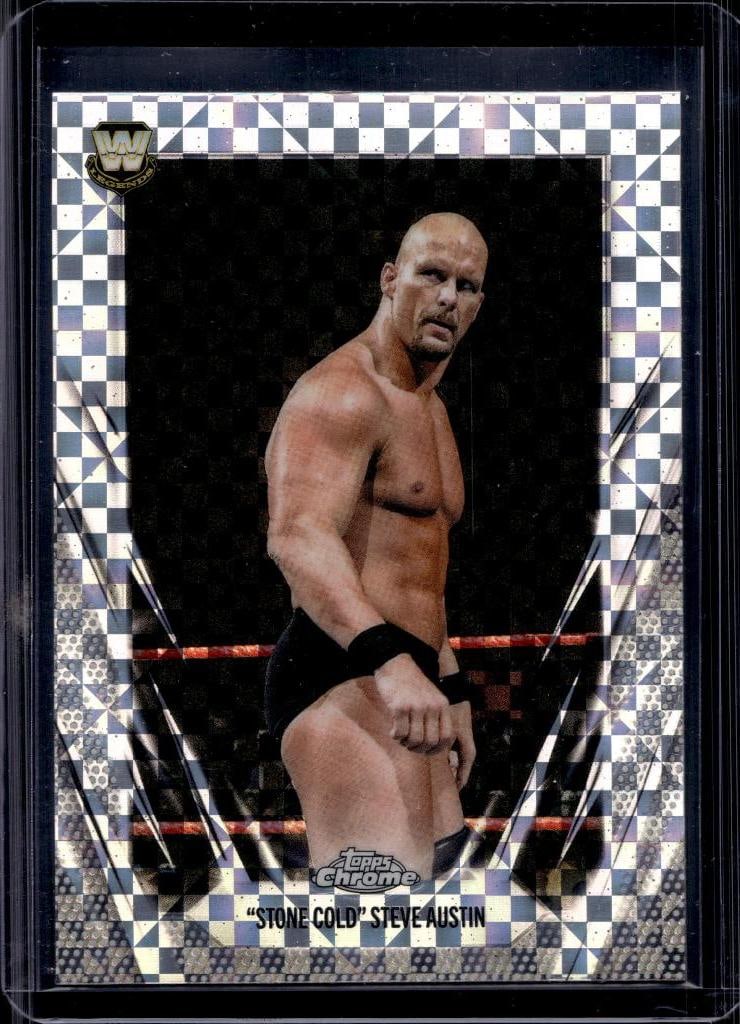 STONE COLD STEVE AUSTIN 2025 TOPPS CHROME WWE LEGENDS XFRACTOR: NEAR MINT OR BETTER CONDITION