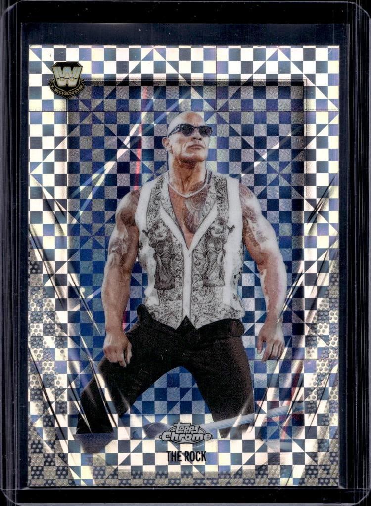 THE ROCK 2025 TOPPS CHROME WWE LEGENDS XFRACTOR: NEAR MINT OR BETTER CONDITION