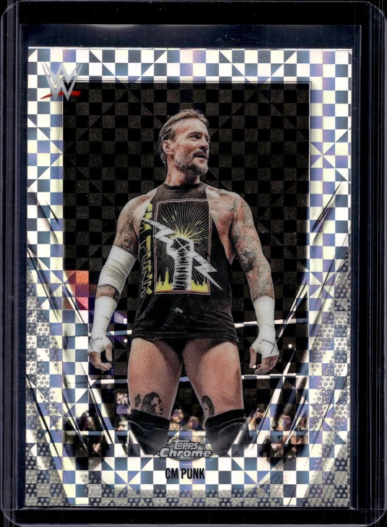 CM PUNK 2025 TOPPS CHROME WWE XFRACTOR: NEAR MINT OR BETTER CONDITION