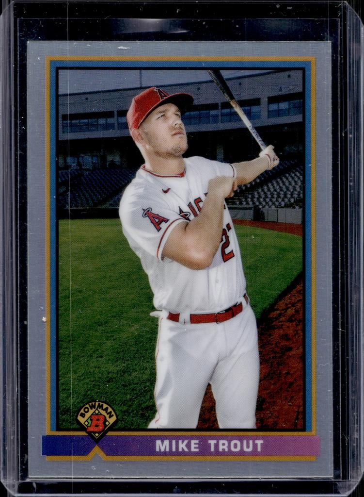 MIKE TROUT 2021 BOWMAN CHROME RETRO REFRACTOR: NEAR MINT OR BETTER CONDITION