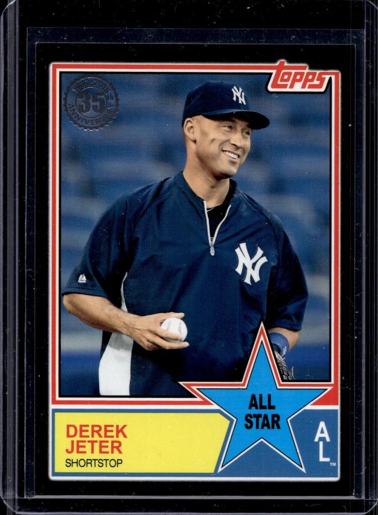 DEREK JETER 2018 TOPPS 1983 RETRO BLACK PARALLEL: 3/299. NEAR MINT OR BETTER CONDITION