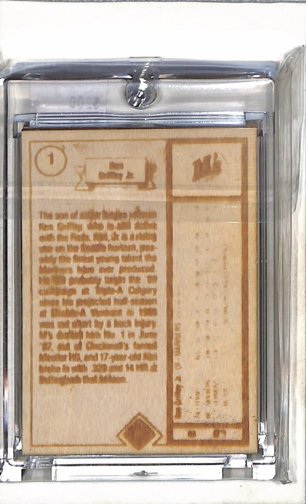 KEN GRIFFEY JR 1989 UPPER DECK WOOD CUT BLACK CUSTOM ART CARD - 2